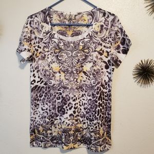 Animal print trippy shirt nwot